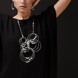 MPR Maxi Cable Collection: Circles Max Necklace in Steel with Freshwater Pearls