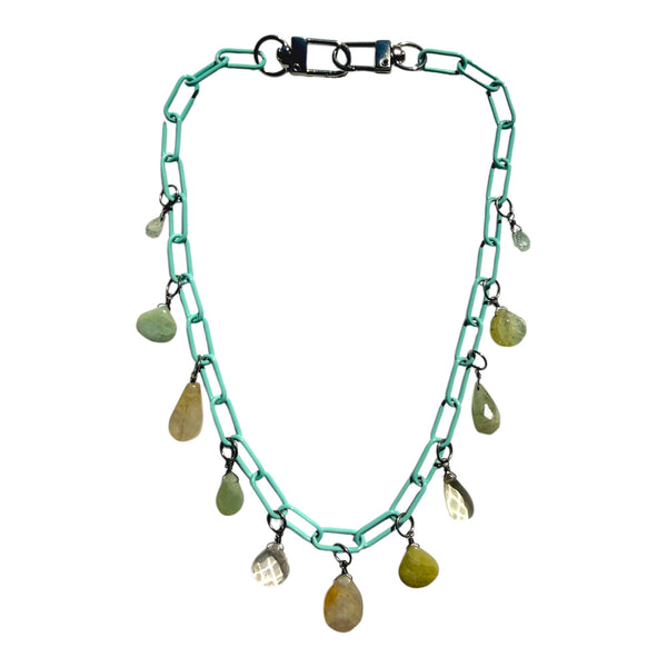 MPR x IMAGINARIUM Aqua Gem Fringe Necklace
