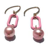 MPR x THE IMAGINARIUM: Pepto Pink Pearl Link Hook Earrings