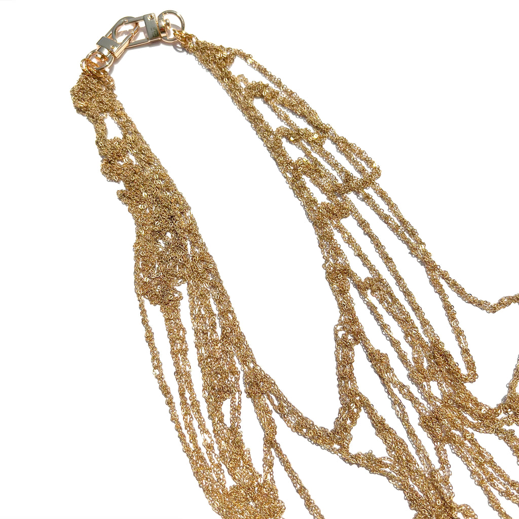 Drippn Chain MPR x THE IMAGINARIUM: Scalloped Dripping Chain Necklace in 18K Gold ...
