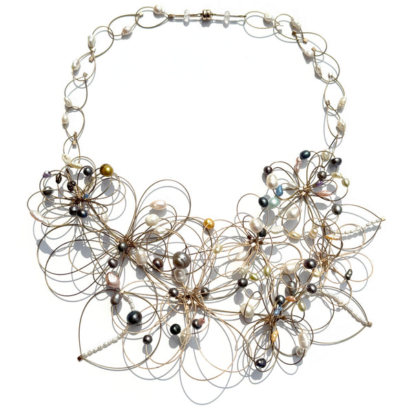 Midnight Necklace sculptural pearl neckpiece