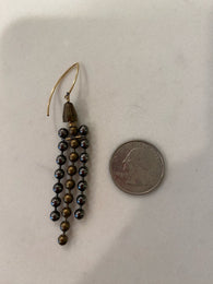 Custom order: SIngle replacement Gunmetal and Bronze Large Ball Chain, 3 Strands Dangle Earrings