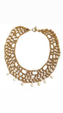 MPR x Sea Change Tidal Lace Necklace in 18k yellow-gold-plated chain with cream freshwater pearls