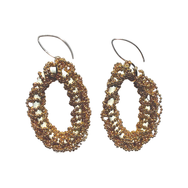 MPR x IMAGINARIUM: White Current Chain-Link Earrings, front view