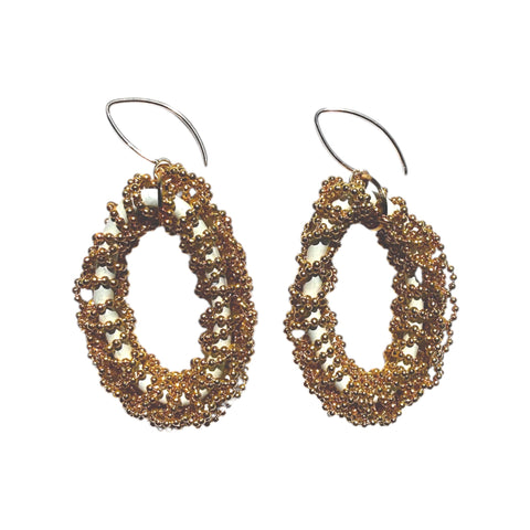 MPR x IMAGINARIUM: White Current Chain-Link Earrings, front view