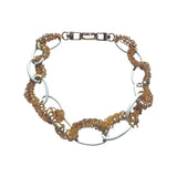 Gold Chain on White Links Necklace, alternate studio view