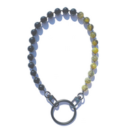 Sea Change Bead Mask Chain Necklace- Green Agate