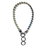 Sea Change Bead Mask Chain Necklace- Greens Colorblocked Swarovski Pearls