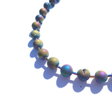 Sea Change Bead Necklace- Rainbow Iridescent Druzy Quartz
