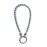 Sea Change Bead Mask Chain Necklace- Navy Swarovski Pearls