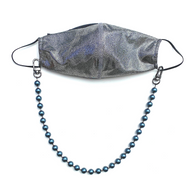 Sea Change Bead Mask Chain Necklace- Navy Swarovski Pearls