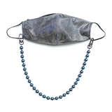 Sea Change Bead Mask Chain Necklace- Navy Swarovski Pearls