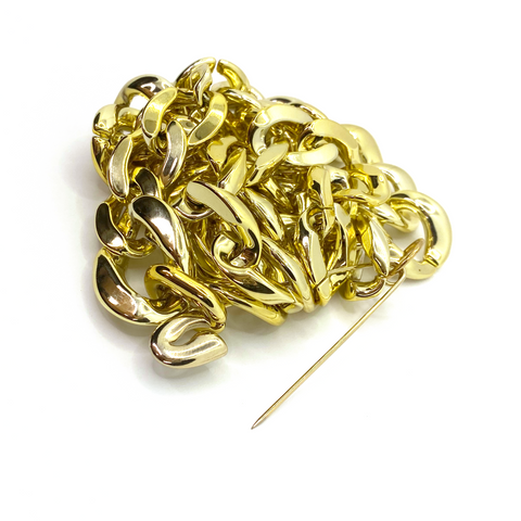 MPR x THE IMAGINARIUM: Balloon Curb Chain Link Brooch in Gold (Large)