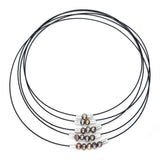 MPR Maxi Cable Collection: Cinq Mobius Necklace in Steel with Freshwater Pearls