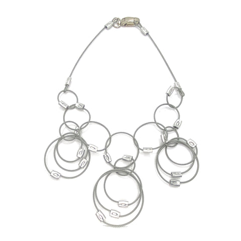 MPR Maxi Cable Collection: Circle Dangle Necklace in Steel