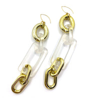 MPR x THE IMAGINARIUM: Crystal Drop Earrings in Clear Opaque+Gold