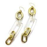MPR x THE IMAGINARIUM: Crystal Drop Earrings in Clear Opaque+Gold