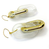 MPR x THE IMAGINARIUM: Double Bubble Double Large Drops in Mismatch Frosted Clear Opaque+Gold Two-Tone on Gold Hooks