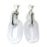 MPR x THE IMAGINARIUM: Double Bubble Drops in Frosted Clear Opaque+SIlver Two-Tone on Silver Posts