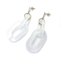 MPR x THE IMAGINARIUM: Double Bubble Drops in Frosted Clear Opaque on Silver Posts