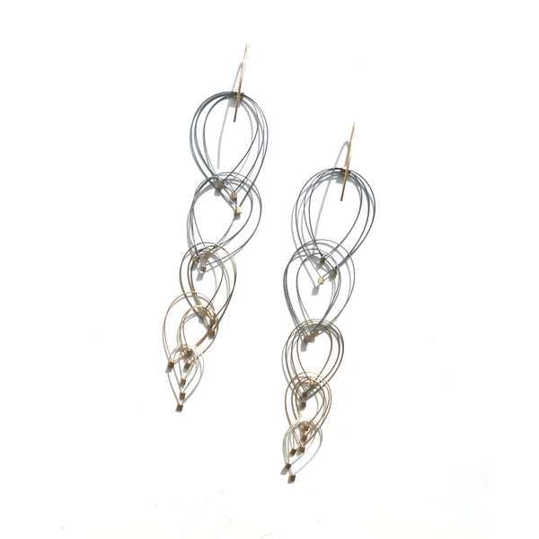Feather Teardrop Hook Earrings (Medium)