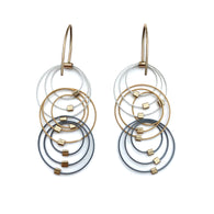 Grad Circle Triplet Hook Earrings