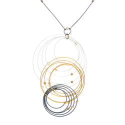 Grad Circle Triplet Pendant Necklace