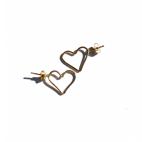 MPR x Golden Glow Earrings: Medium Heart Posts in Gold