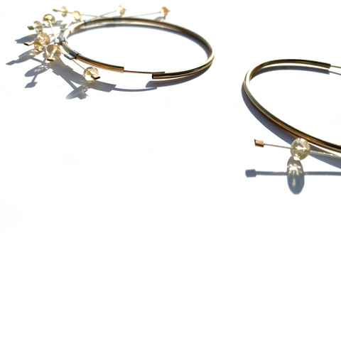 Louis Vuitton Oversized Citrine Gold Hoop Earrings at 1stDibs