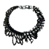 MPR x THE IMAGINARIUM: Peacock Pearl with Gunmetal Chain Asymmetrical Necklace