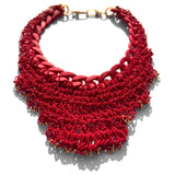 MPR x THE IMAGINARIUM: Red Ziggurat Crochet Chain Necklace