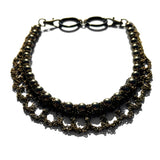 MPR x THE IMAGINARIUM: Bronze Drip Crochet Chain Swarovski Pearl Necklace