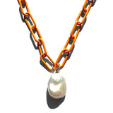 MPR x THE IMAGINARIUM: Creamsicle Necklace in Neon Orange and Pearl