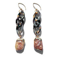 MPR x THE IMAGINARIUM: Triple Dangle Drop Grey Tortoise with Blush Pearl Earrings