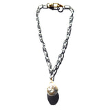 MPR x THE IMAGINARIUM: Bright White Pearl Chain Drop Necklace