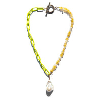 MPR x THE IMAGINARIUM: Opal and Pearl Neon Yellow Chain Necklace