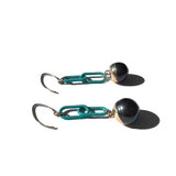 MPR x THE IMAGINARIUM: Peacock Pearl on Teal Chain Earrings