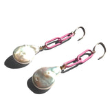 MPR x THE IMAGINARIUM: Blush Pink Chain and Pearl Drop Earrings