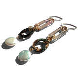 MPR x THE IMAGINARIUM: Pearl Button with Tortoise Drop Earrings