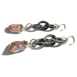 MPR x THE IMAGINARIUM: Triple Dangle Drop Grey Tortoise with Blush Pearl Earrings