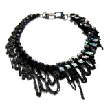 MPR x THE IMAGINARIUM: Peacock Pearl with Gunmetal Chain Asymmetrical Necklace
