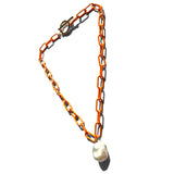 MPR x THE IMAGINARIUM: Creamsicle Necklace in Neon Orange and Pearl