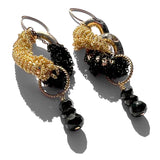 MPR x THE IMAGINARIUM: Gold and Black Spinel Asymmetrical Chain Earrings