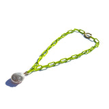 MPR x THE IMAGINARIUM: Neon Yellow Chain Pearl Pendant Necklace