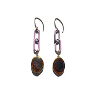 MPR x THE IMAGINARIUM: Peacock Pearl on Lavender Chain Earrings