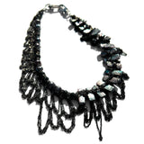 MPR x THE IMAGINARIUM: Peacock Pearl with Gunmetal Chain Asymmetrical Necklace