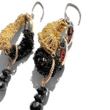 MPR x THE IMAGINARIUM: Gold and Black Spinel Asymmetrical Chain Earrings