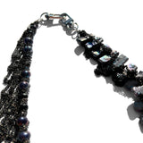 MPR x THE IMAGINARIUM: Peacock Pearl with Gunmetal Chain Asymmetrical Necklace