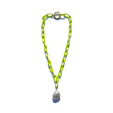 MPR x THE IMAGINARIUM: Neon Yellow Chain Pearl Pendant Necklace