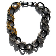 MPR x THE IMAGINARIUM: Gold+Steel Two-Tone Chain on Black Links Necklace